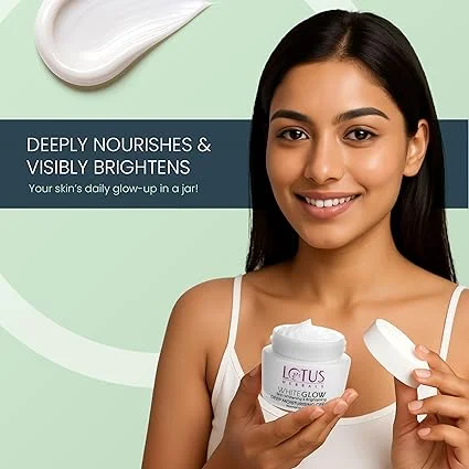 Lotus Herbals Whiteglow Deep Moisturizing Cream 60g for Women | Men – Herbal Brightening Face Cream for Dry | Dull Skin Non-Greasy Hydration Daily SkincareSoft Glowing Skin Dermatologically Tested image 2