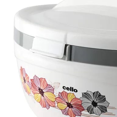 Cello Roti Plus 2500 ml Insulated Thermoware Plastic Casserole Hot Pot White | 2.5 L Food Warmer | Double-Wall Meal Server Hot Pot | Kitchen Food Insulation  thumbnail 4