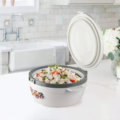 Cello Roti Plus 2500 ml Insulated Thermoware Plastic Casserole Hot Pot White | 2.5 L Food Warmer | Double-Wall Meal Server Hot Pot | Kitchen Food Insulation  thumbnail 5