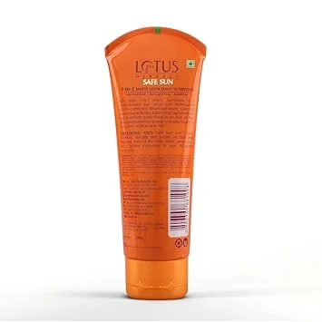 Lotus Herbals Safe Sun 3 In 1 Tinted Daily Sunscreen SPF 40 PA+++ 100g Non-Greasy Matte Look UVB UVA Protection for All Skin Types Women Men image 2