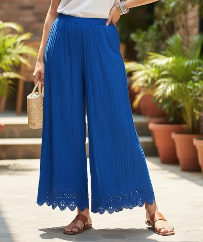 WOMEN SUMMER WEARING PLAZZO COMBO PACK OF 2 PLAZZO IN WOMEN FASION COMBO PACK image 3