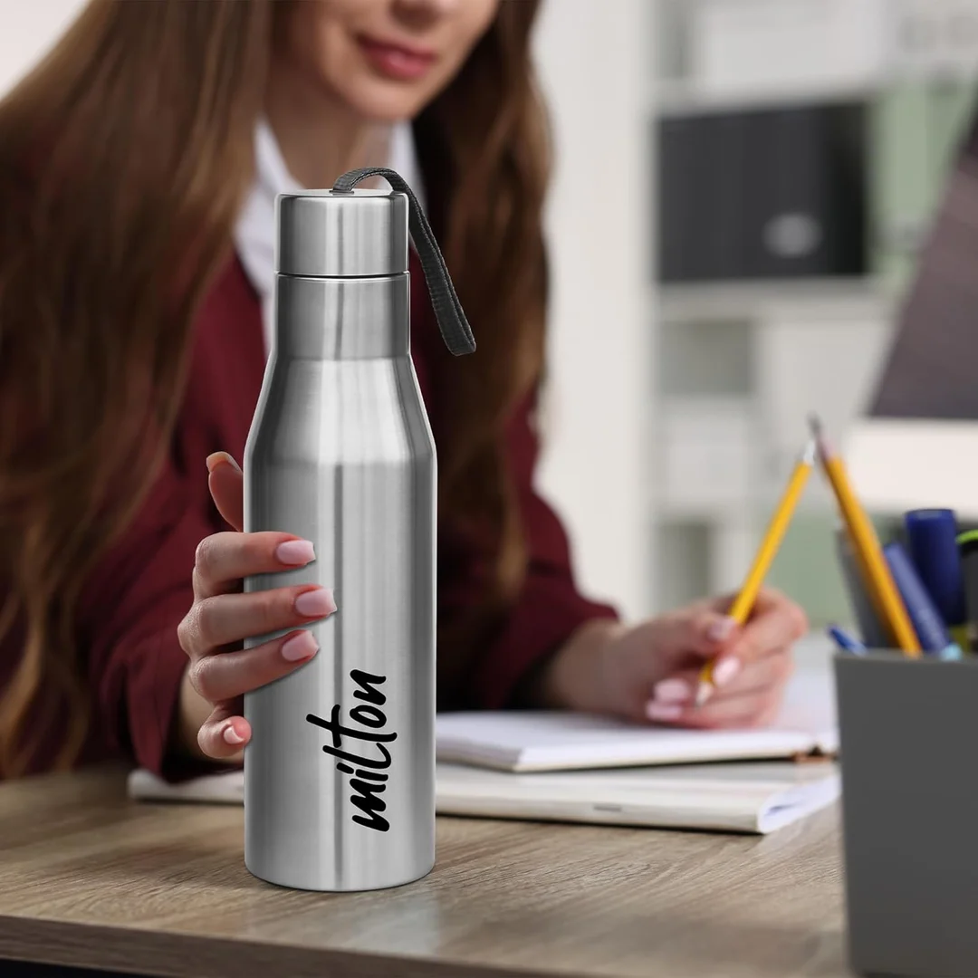 MILTON Super 750 Stainless Steel Water Bottle 650 ml Single-Walled Leak-Proof Easy Grip Gym Home Kitchen Hiking Treking Travel Bottle Silver image 4