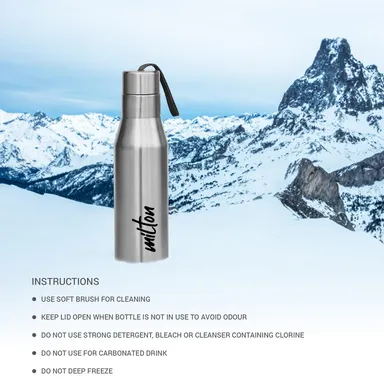 MILTON Super 750 Stainless Steel Water Bottle 650 ml Single-Walled Leak-Proof Easy Grip Gym Home Kitchen Hiking Treking Travel Bottle Silver thumbnail 5