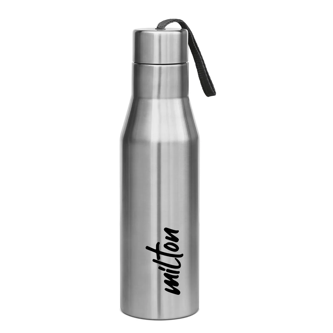 MILTON Super 750 Stainless Steel Water Bottle 650 ml Single-Walled Leak-Proof Easy Grip Gym Home Kitchen Hiking Treking Travel Bottle Silver image 1