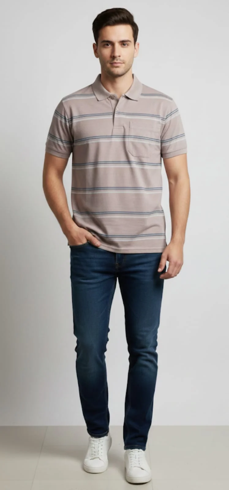Men Cotton Blend Polo Neck T-Shirt with Half Sleeves and Pocket, Comfortable Summer Casual Wear, Breathable Soft Fabric, Stylish Collar Design – Pack of 1 image 4