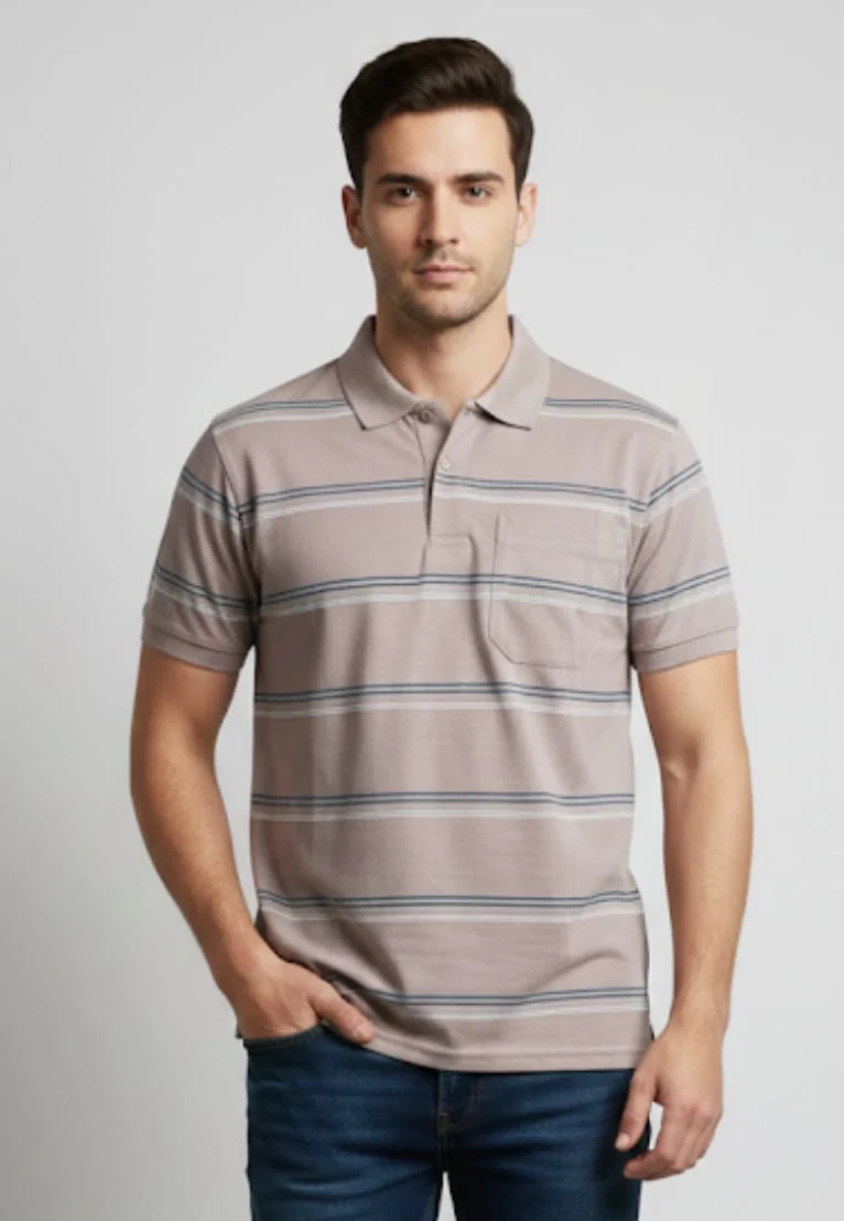 Men Cotton Blend Polo Neck T-Shirt with Half Sleeves and Pocket, Comfortable Summer Casual Wear, Breathable Soft Fabric, Stylish Collar Design – Pack of 1 image 1