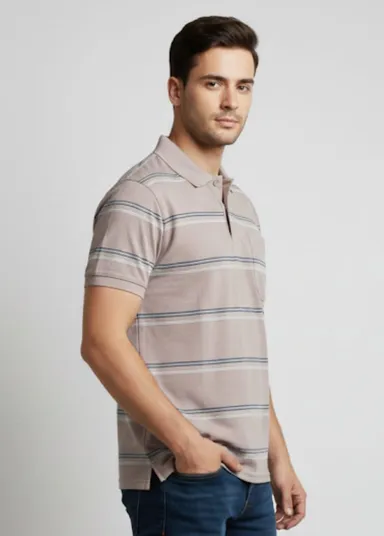 MEN COTTON BLEND COLLAR TSHIRT,HALF SLLEVES WITH POCKET AND POLO NECK thumbnail 1