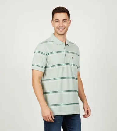 MEN COTTON BLEND COLLAR TSHIRT,HALF SLLEVES WITH POCKET AND POLO NECK thumbnail 0