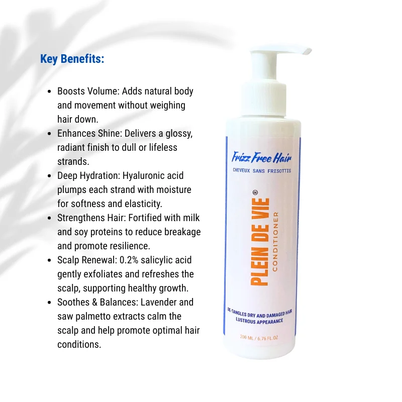 Plein De Vie Frizz Control Shampoo with Conditioner Intense Moisture Shine Hair Care Anti Frizz Smoothing Hair Wash for Men and Women Soft Silky Hair Repair Nourishing Formula 200ml Pack of 2 image 4