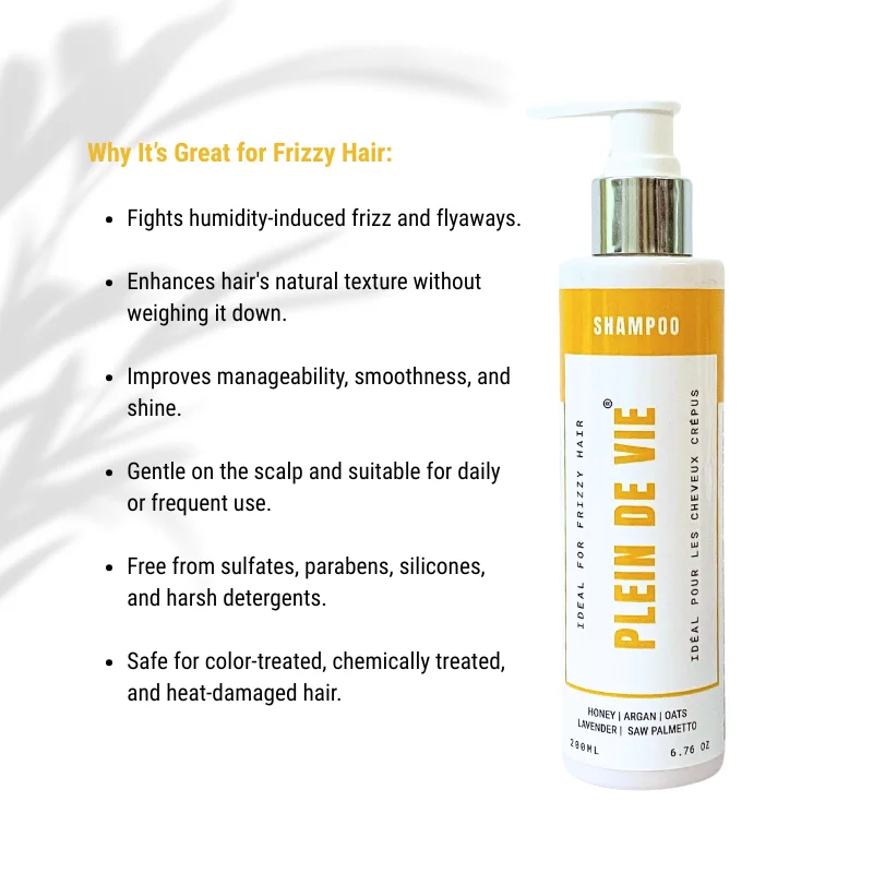 Plein De Vie Frizz Control Shampoo with Conditioner Intense Moisture Shine Hair Care Anti Frizz Smoothing Hair Wash for Men and Women Soft Silky Hair Repair Nourishing Formula 200ml Pack of 2 image 5