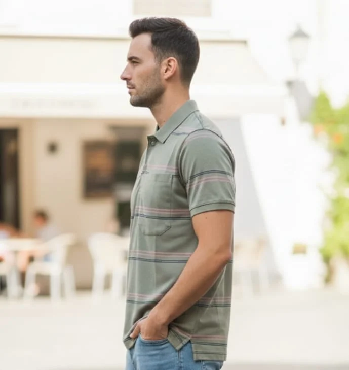MEN COTTON BLEND COLLAR POLO TSHIRT HALF SLEEVES WITH CHEST POCKET BREATHABLE SUMMER CASUAL OFFICE WEAR REGULAR FIT MENS POLO NECK T SHIRT INDIA image 3