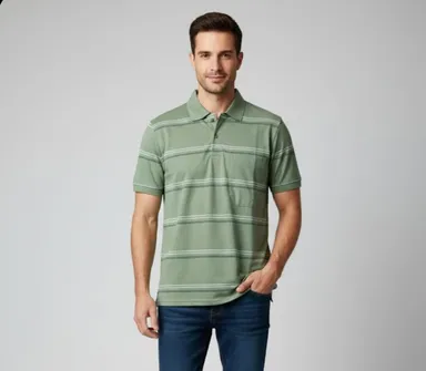 MEN COTTON BLEND COLLAR TSHIRT,HALF SLLEVES WITH POCKET AND POLO NECK thumbnail 0