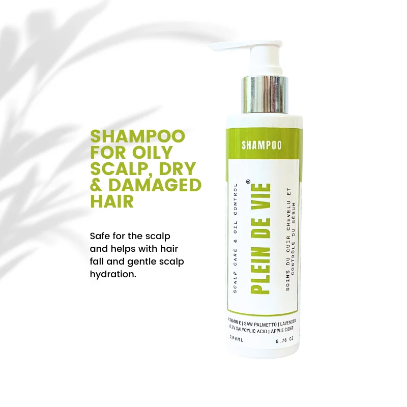 Plein De Vie Oil Control and Scalp Care Shampoo for Men and Women Anti Dandruff Detox Shampoo for Oily Scalp Premature Greying Support Deep Cleansing Hair Care Shampoo 200ml Pack of 2 image 2