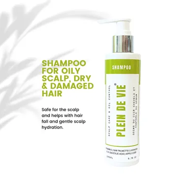 Plein De Vie Oil Control and Scalp Care Shampoo for Men and Women Anti Dandruff Detox Shampoo for Oily Scalp Premature Greying Support Deep Cleansing Hair Care Shampoo 200ml Pack of 2 thumbnail 1