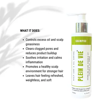 Plein De Vie Oil Control and Scalp Care Shampoo for Men and Women Anti Dandruff Detox Shampoo for Oily Scalp Premature Greying Support Deep Cleansing Hair Care Shampoo 200ml Pack of 2 thumbnail 2