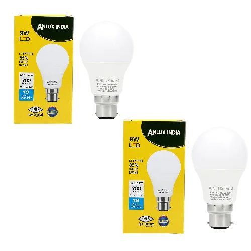 ANLUX INDIA 9W Basic Round B22 LED Bulb Pack of 2 Energy Efficient Cool White Home Lighting Lamp image 1