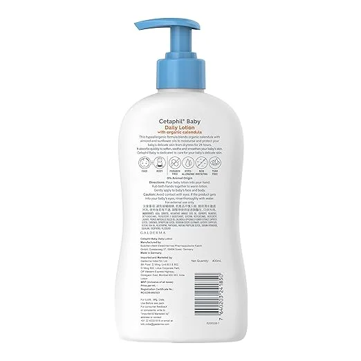 Cetaphil Baby Daily Lotion with Organic Calendula Gentle Moisturising Lotion for Baby Skin Daily Use Soft Smooth & Hydrated Skin Care image 3