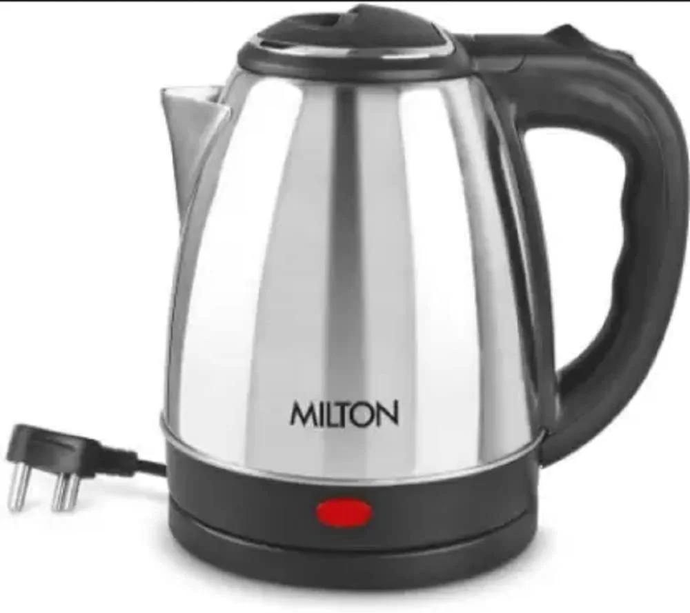 MILTON Insta 1500W Electric Kettle 1.2 Litre Stainless Steel Silver Fast Boil Auto Cut Off Tea Coffee Water Heater image 1
