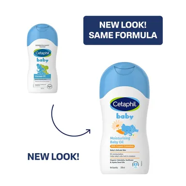 Cetaphil Baby Moisturising Oil with Organic Calendula 200 ml Gentle Baby Massage Oil for Newborns & Babies Day 1 with 8H Hydration & Skin Barrier Protection thumbnail 1
