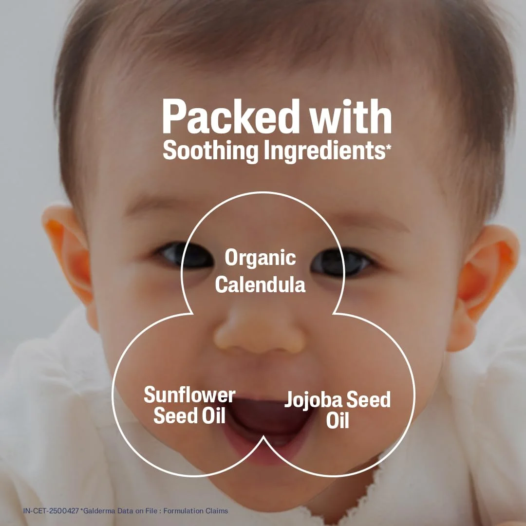 Cetaphil Baby Moisturising Oil with Organic Calendula 200 ml Gentle Baby Massage Oil for Newborns & Babies Day 1 with 8H Hydration & Skin Barrier Protection image 4