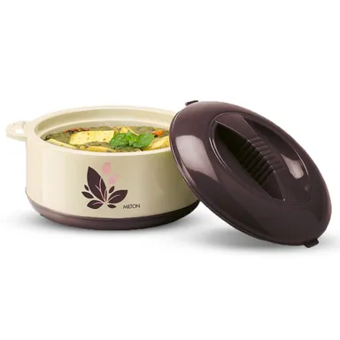 Milton Orchid 2500 Stainless Steel Inner Serving Casserole with Lid, PU Insulated Hot Pot 2.36L Dark Brown |Keeps Food Hot & Fresh for Roti Biryani Indian Kitchen Use  thumbnail 1
