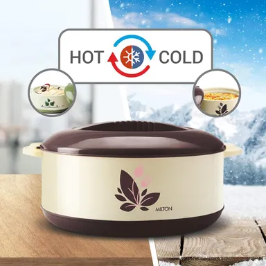Milton Orchid 2500 Stainless Steel Inner Serving Casserole with Lid, PU Insulated Hot Pot 2.36L Dark Brown |Keeps Food Hot & Fresh for Roti Biryani Indian Kitchen Use  thumbnail 4