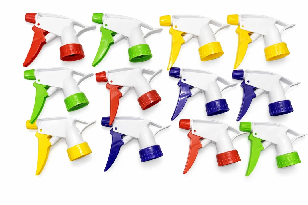 Multi-Colour Plastic Trigger Spray Heads Adjustable Nozzle Replacement for Bottles| Durable Chemical Resistant Spray Pumps for Cleaning Gardening Haircare |12-Pack image 1