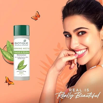 Biotique Morning Nectar Flawless Skin Lotion 190ml for All Skin Types | Ayurvedic Botanical Moisturizer for Deep Hydration Skin Nourishment & Natural Glow | Lightweight Non-Greasy Daily Use Lotion for Men |Women image 3