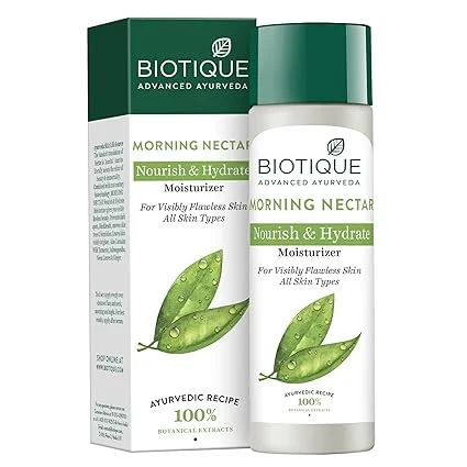 Biotique Morning Nectar Flawless Skin Lotion 190ml for All Skin Types | Ayurvedic Botanical Moisturizer for Deep Hydration Skin Nourishment & Natural Glow | Lightweight Non-Greasy Daily Use Lotion for Men |Women image 1