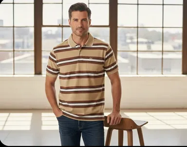 MENS FASHITON TSHIRT WITH COLLOR NECK AND HALF SLEEVES WITH POCKET  COMFORABLE FOR SUMMER DAYS  thumbnail 0
