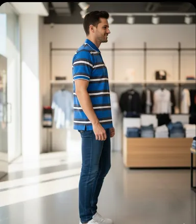 MENS FASHITON TSHIRT WITH COLLOR NECK AND HALF SLEEVES WITH POCKET COMFORABLE FOR SUMMER DAYS thumbnail 1