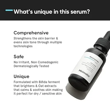Minimalist Barrier Repair Niacinamide 5% Face Serum for Clear Glowing Skin | Reduces Dullness, Hydrates & Repairs Skin Face Serum  160 ML thumbnail 2