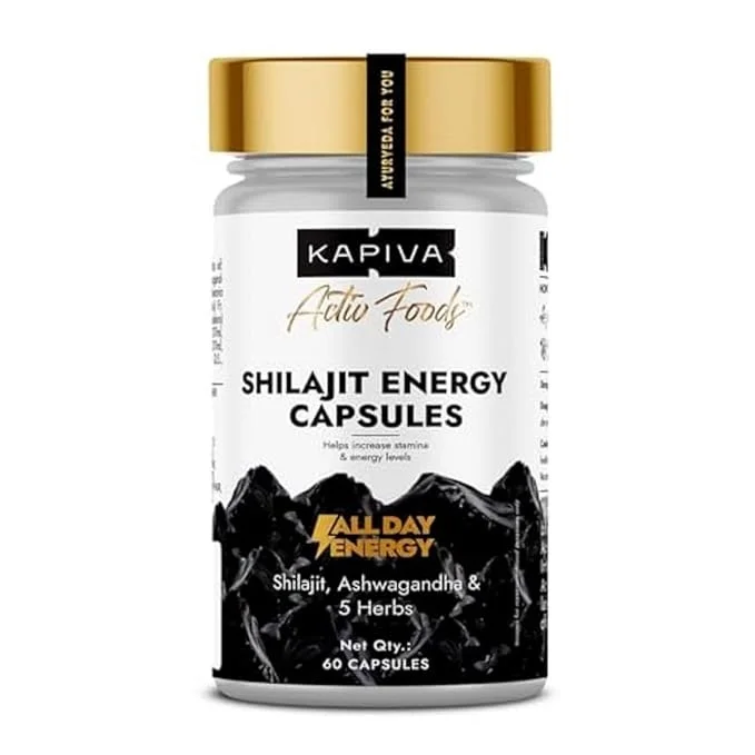 Kapiva Shilajit/Shilajeet Gold 60 Capsules | Contains 24 Carat Gold | For Stamina, Muscle Growth & Energy | Ashwagandha, Gokshura, Safed Musali & Other Action Herbs & 100% Ayurvedic image 1