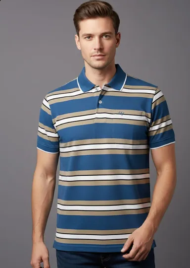 MENS FASHITON TSHIRT WITH COLLOR NECK AND HALF SLEEVES WITH POCKET COMFORABLE FOR SUMMER DAYS thumbnail 0