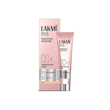 Lakme 9 to 5 Complexion Care CC Cream  Beige Shade 9g Mini Pack  SPF 30 PA++ Tinted Moisturizer for Even Skin Tone  Light Makeup Coverage  Hydrating | Sun Protection Formula for Daily Use thumbnail 1