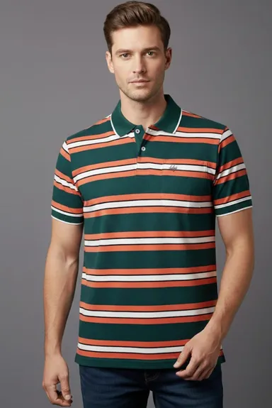 MENS FASHITON TSHIRT WITH COLLOR NECK AND HALF SLEEVES WITH POCKET COMFORABLE FOR SUMMER DAYS thumbnail 0