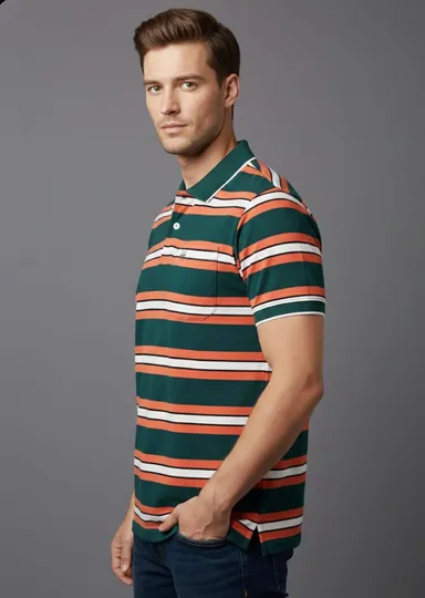 MENS FASHITON TSHIRT WITH COLLOR NECK AND HALF SLEEVES WITH POCKET COMFORABLE FOR SUMMER DAYS thumbnail 1