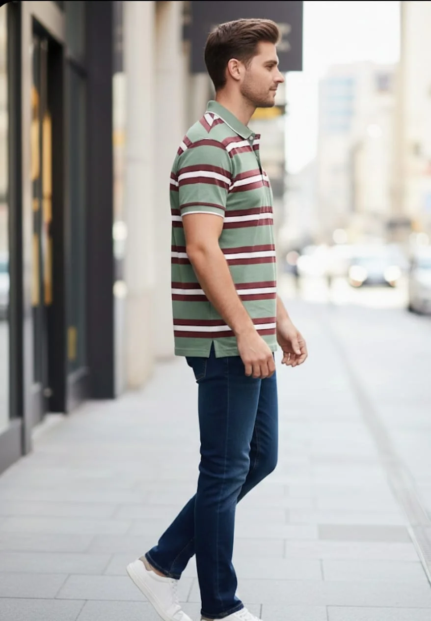 MENS FASHITON TSHIRT WITH COLLOR NECK AND HALF SLEEVES WITH POCKET COMFORABLE FOR SUMMER DAYS image 2