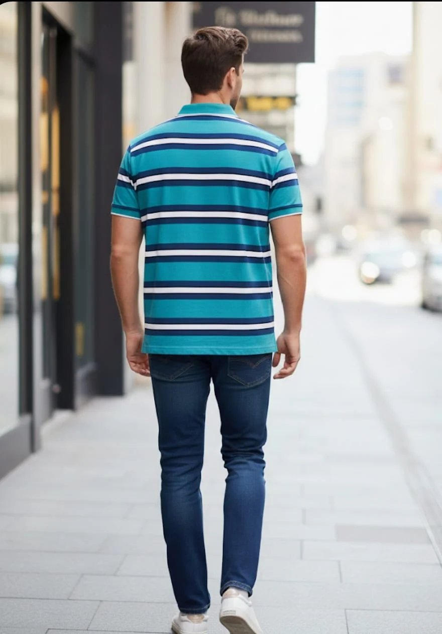 MENS FASHITON TSHIRT COTTON BLEND WITH COLLOR NECK AND HALF SLEEVES WITH POCKET COMFORABLE FOR SUMMER DAYS image 2
