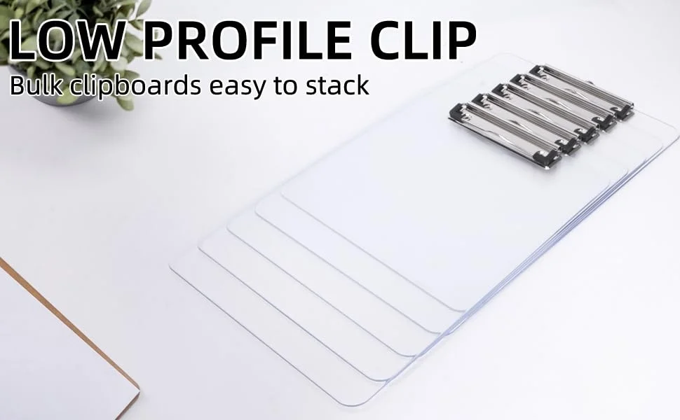 Multipurpose A4 Transparent Plastic Clipboard with Heavy Duty Metal Clip, Durable Writing Pad & Document Holder for Office School Home Stationery, Portable Paper Support Board image 6
