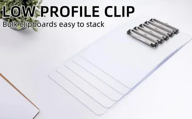 Multipurpose A4 Transparent Plastic Clipboard with Heavy Duty Metal Clip, Durable Writing Pad & Document Holder for Office School Home Stationery, Portable Paper Support Board thumbnail 5