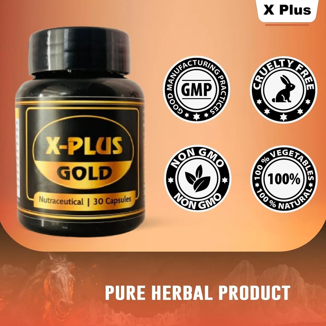 X Plus Gold Capsules for Men Ayurvedic Strength Stamina Vitality Booster with Ashwagandha Shilajit Safed Musli Gokshura Minerals Male Wellness Herbal Energy Supplement image 3