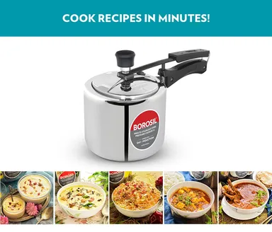 Borosil Presto Stainless Steel Inner Lid Pressure Cooker 3 L Induction |Gas Compatible Durable Food|Grade SS304 Quick Cooking Safety Valve Stay Cool Handles Easy Clean Pressure Pot thumbnail 2