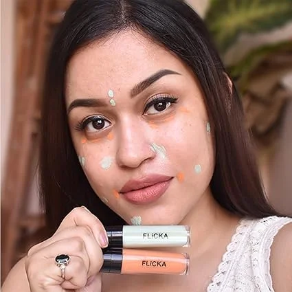 FLiCKA Cover Story Liquid Light Weight Color Corrector for Women – Full Coverage Face Makeup Concealer Redness Neutralizing 02 Green Shade, 8.5ml | Smooth Blend Long-lasting Finish image 2