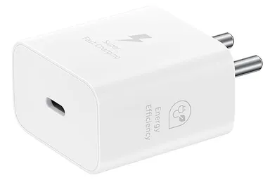 Samsung Original 25W USB Type-C Fast Charging Travel Adapter Without Cable for Google Pixel, Xiaomi, Motorola  iPhone, Samsung Galaxy Tab S/A Series, Galaxy S10/M54/M55/A80/A90/S25/S24 – Compact White Wall Charger thumbnail 1