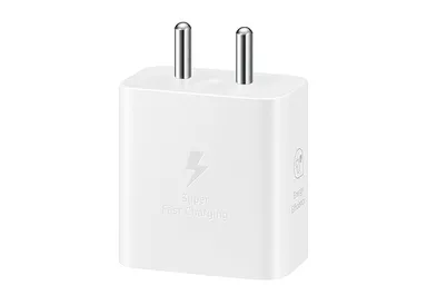 Samsung Original 25W USB Type-C Fast Charging Travel Adapter Without Cable for Google Pixel, Xiaomi, Motorola  iPhone, Samsung Galaxy Tab S/A Series, Galaxy S10/M54/M55/A80/A90/S25/S24 – Compact White Wall Charger thumbnail 2