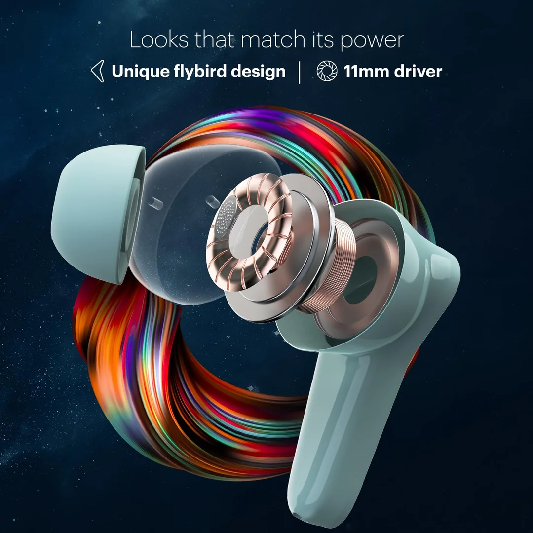 Noise Buds VS102 Plus Truly Wireless Earbuds with Sleek Flybird Design 70 Hours Total Playtime Quad Microphone with ENC for Crystal-Clear Calls, InstaCharge Fast Charging 10 Min = 120 Min Playback| Bluetooth V5.3, Touch Controls, IPX4 Water-Resistant image 4