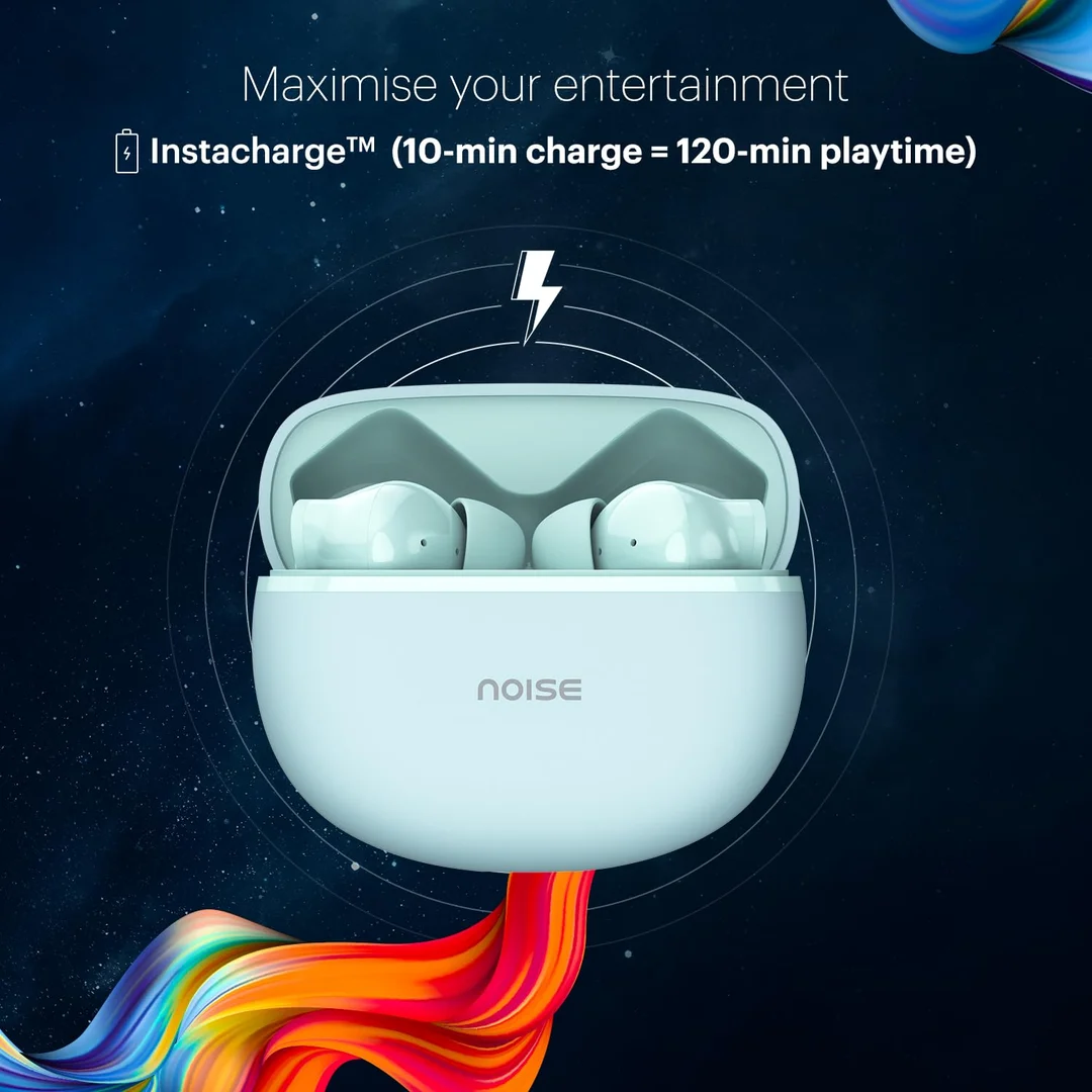 Noise Buds VS102 Plus Truly Wireless Earbuds with Sleek Flybird Design 70 Hours Total Playtime Quad Microphone with ENC for Crystal-Clear Calls, InstaCharge Fast Charging 10 Min = 120 Min Playback| Bluetooth V5.3, Touch Controls, IPX4 Water-Resistant image 5