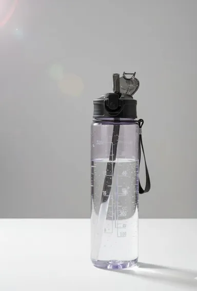 Motivational Time Marker Water Bottle Leakproof BPA Free Non Toxic Durable Plastic Gym Office Hydration Bottle Blue Fuchsia| Unbreakable 1 L thumbnail 3
