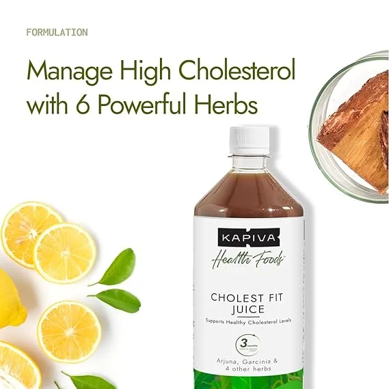 Kapiva Cholest Fit Juice – Modern Ayurvedic Herbal Drink for Healthy Cholesterol & Heart Support | 1000 ML | 1 Month Supply  Made with 6 Powerful Herbs – Arjuna Bark, Garlic, Apple Cider Vinegar  More  Sugar-Free, Natural | Ayurvedic Wellness image 3